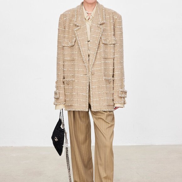 CHICJOC “Florence Sunset” Couture Tweed Coat – Size 36 - Picture 14 of 16